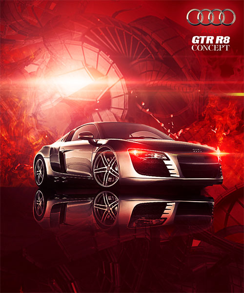 Audi R8 GTR concept design avec Photoshop