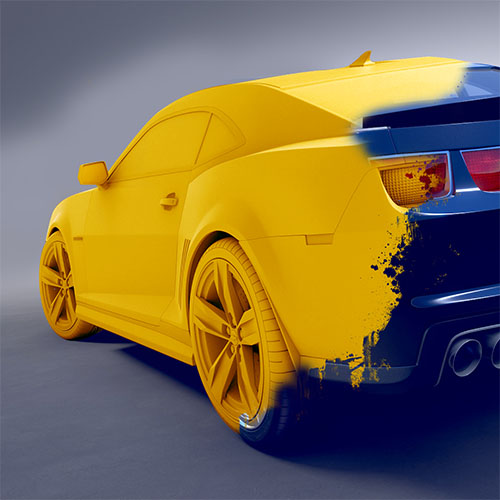 tutoriel effet sur image Ajouter une éclaboussure de peinture sur une voiture avec Photoshop