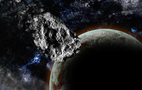 Création d'une collision entre un astéroïde et une planète avec photoshop