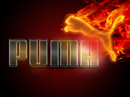 Tutoriels photoshop poster Puma avec des effet de feu 