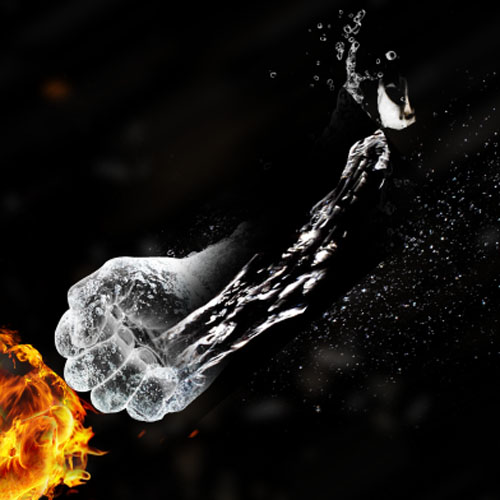 L’eau vs Le feu avec Photoshop