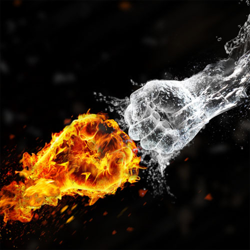 L’eau vs Le feu avec Photoshop