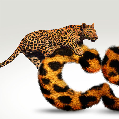 Tuto Photoshop cs6 Pelage léopard sur texte 3D