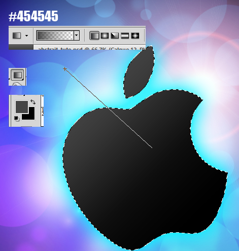 créer un abstrait avec comme fond d'écran le logo d'Apple
