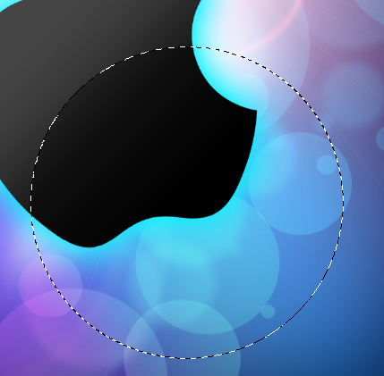 créer un abstrait avec comme fond d'écran le logo d'Apple