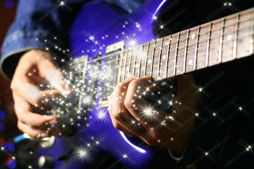 Tutoriel effet de superbe particule lumineu sur une guitare électrique 