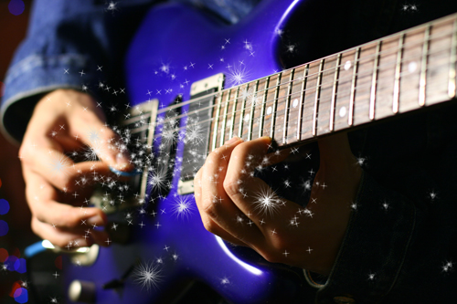Tutoriel effet de superbe particule lumineu sur une guitare électrique 