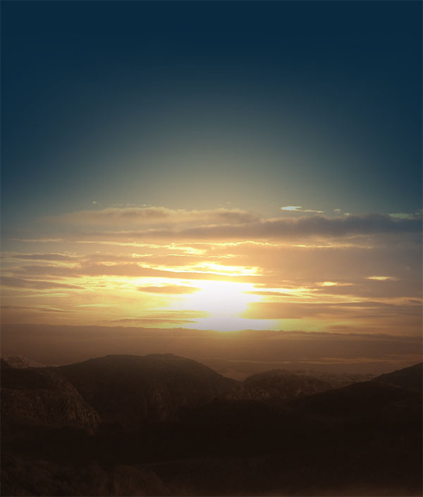 Tutoriel paysage coucher de soleil
